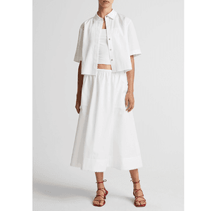 Hovedbilde Vince Scallop Detail Midi Skirt Optic White
