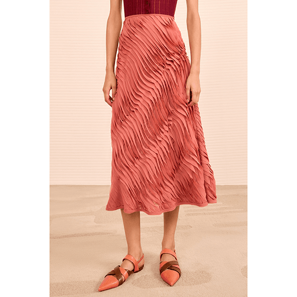 Ulla Johnson Amiko Midi Skirt Chestnut