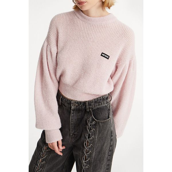 ROTATE Denim Laced Leg Pant Black
