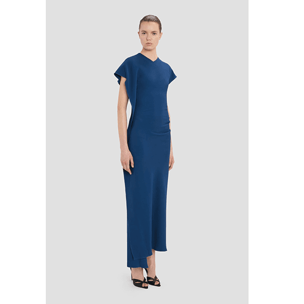 Victoria Beckham Victoria Midi Dress Dark Ocean