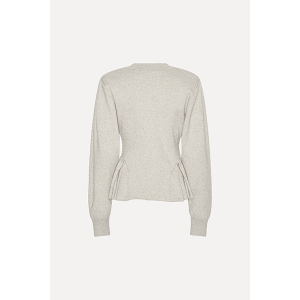 ROTATE Peplum Knit Cardigan Pumice Stone