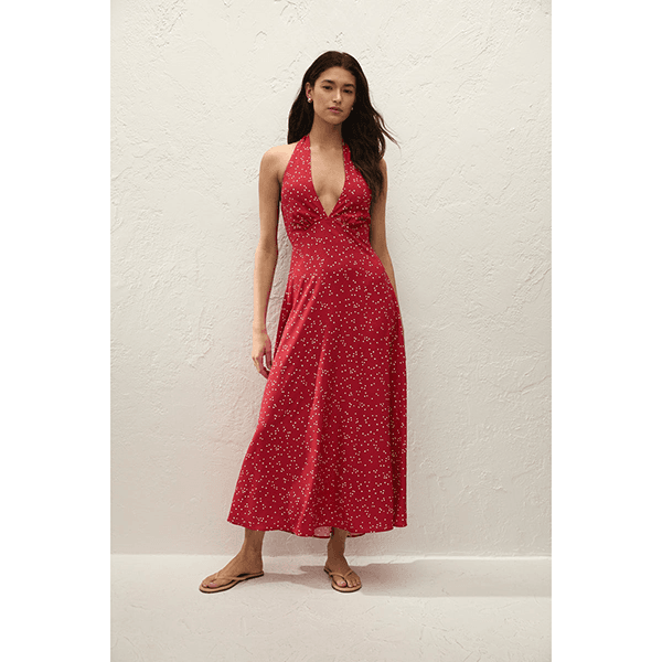 Faithfull Jennah Midi Dress Linnea Dot Rosso