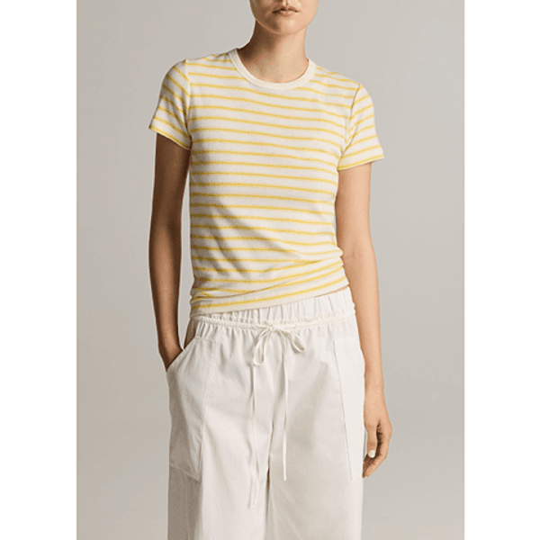 Vince Stripe Shrunken 90s Tee Limone Combo