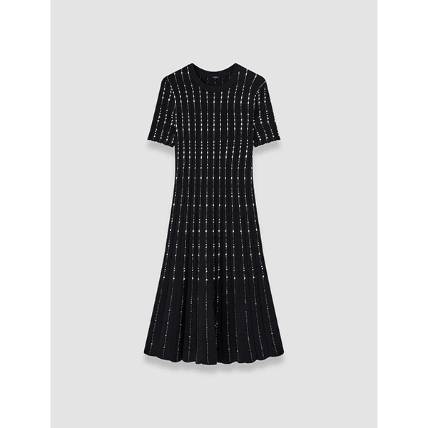 JOSEPH Dress Fragmented Stripes Black/Ivory