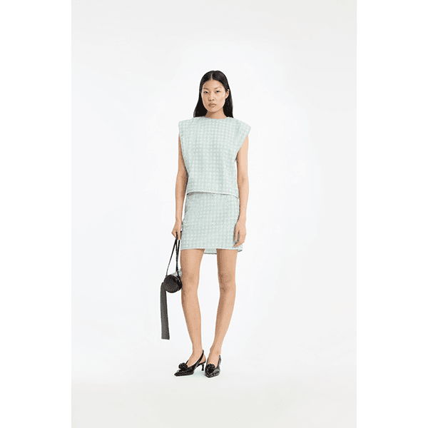 ROTATE Beaded Mini Skirt Ice Flow