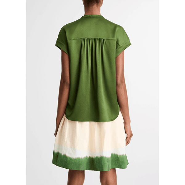 Vince Gathered Nk Cap Slv Blouse Herb