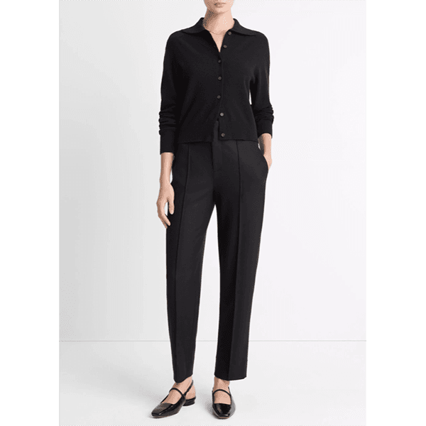 Vince High Waist Tailored Carrot Trouser Black