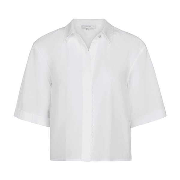 Vince Scallop Detail S/S Shirt Optic White