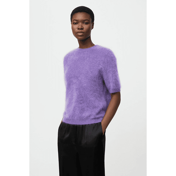 Soft Goat Brushed Short Sleeve Purple