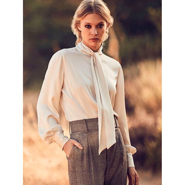 Stenströms Selma Bowtie Blouse Champagne