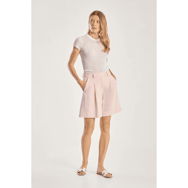 Seductive Chrissy Fine Linen Shorts Offwhite