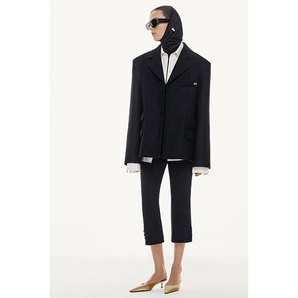 Victoria Beckham Tab Detail Cropped Trouser Black