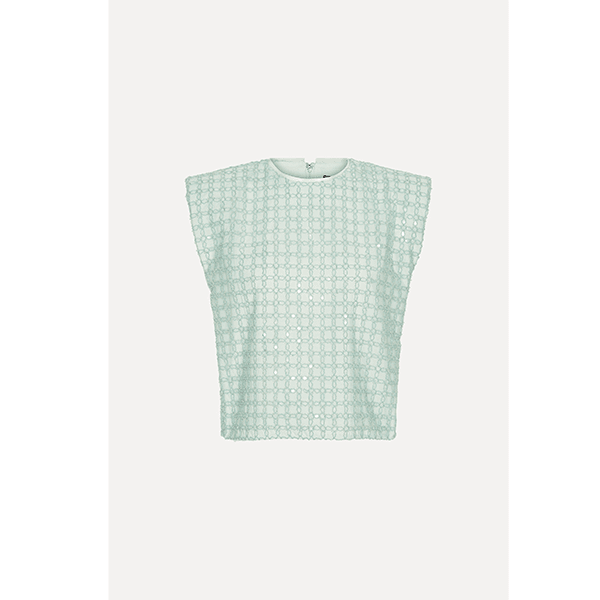 ROTATE Beaded Boxy Top Ice Flow