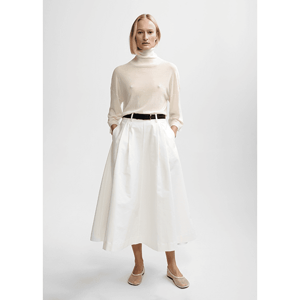 Christian Aks Anna Cotton Skirt White