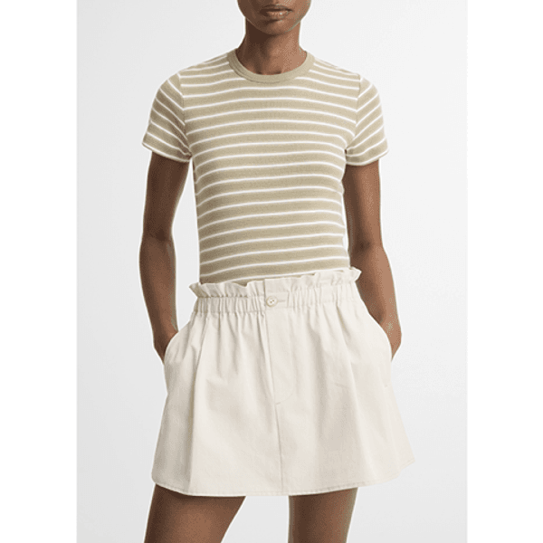 Vince Stripe Shrunken 90s Tee Salted Moss Combo
