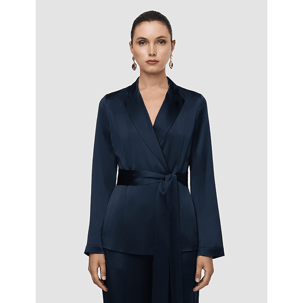 JOSEPH Clea Top SIlk Satin Indigo