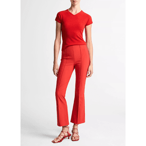 Main Image Vince Niki Mid Rise Pintuck Crop Flare Pant Dk Poppy