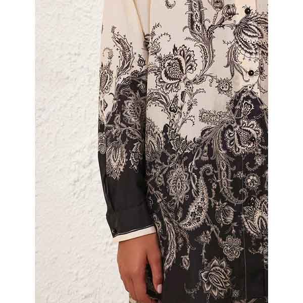 Zimmermann Rhiannon Relaxed Shirt Cream/Black Floral