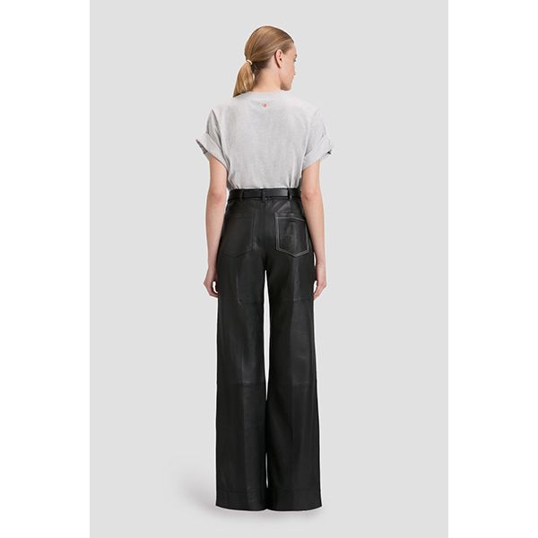 Victoria Beckham Alina Leather Trouser Black