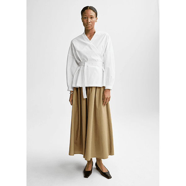 Christian Aks Daija Poplin Skirt Wood