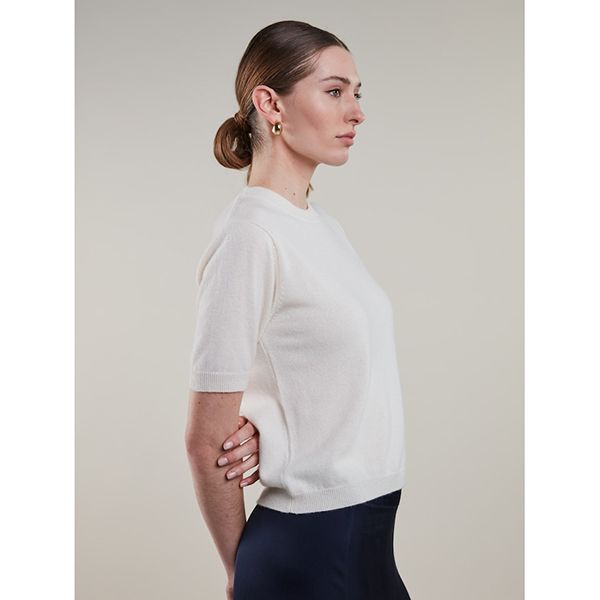 Stenströms Janet Short Sleeve Knit Offwhite
